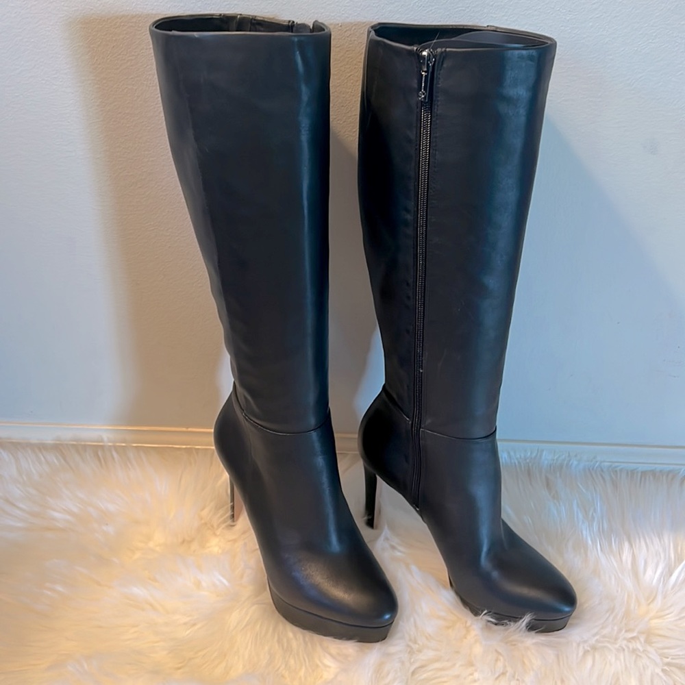 Jessica Simpson Sexy Black Knee High Platform High Heeled Boots
